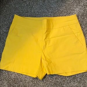 Yellow pull on shorts
